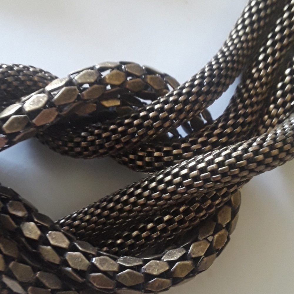 Women's Burnished Brass twisted chain Bracelet - Picture 2 of 4